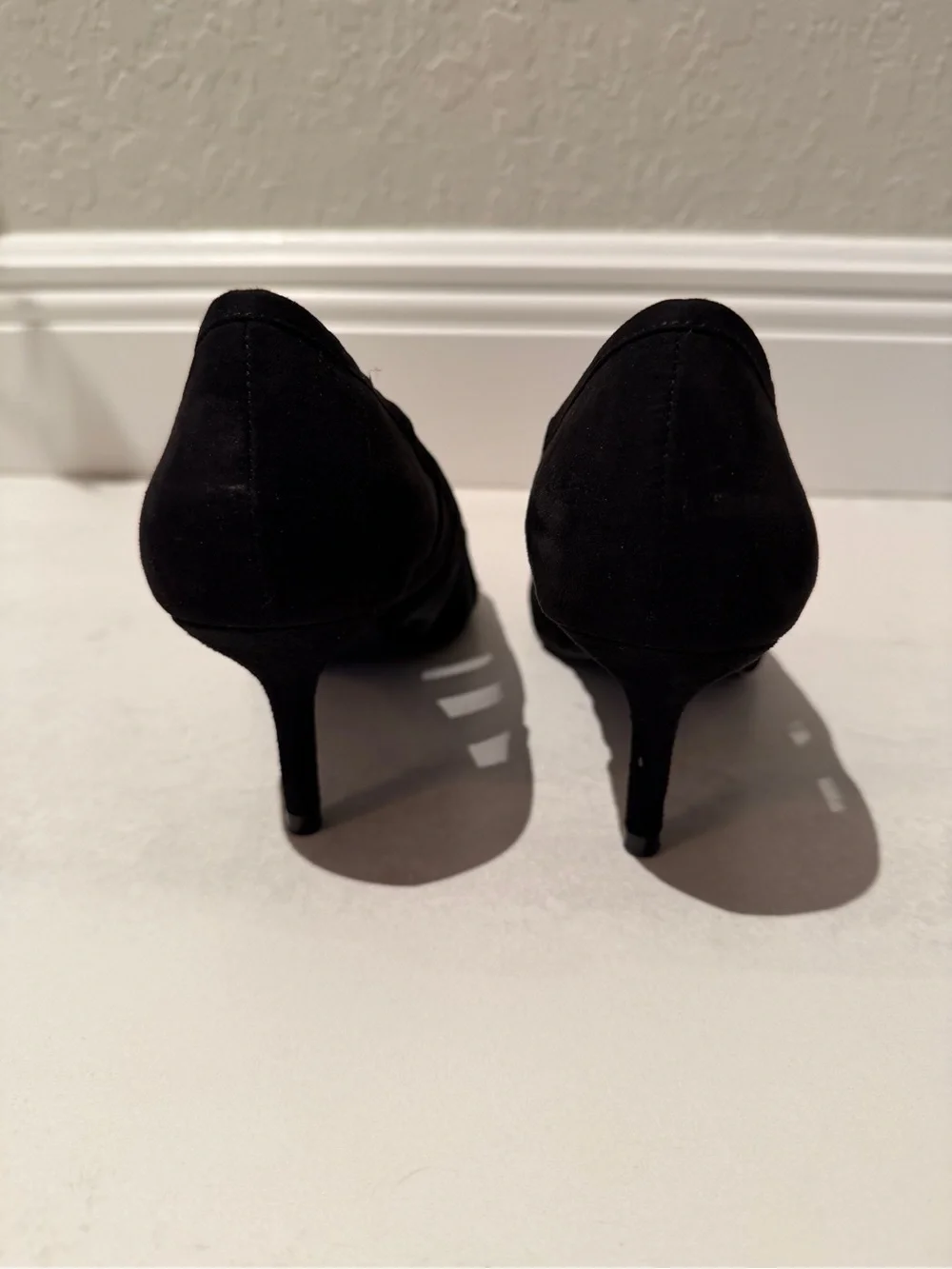 ZARA Black Pointed-Toe Cutout Heels